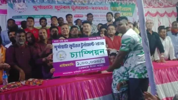 গাবতলীতে দুর্গাহাটা ফুটবল টুর্নামেন্টের ফাইনাল সম্পন্ন, চ্যাম্পিয়ন আদিবা একাদশ